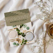 Einfache Moderne Abstrakte Erntedank Abendessen Einladung