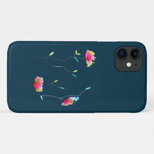 Einfache moderne abstrakte japanische Blume in ros Case-Mate iPhone Hülle (Rückseite (Horizontal))