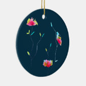 Einfache moderne abstrakte japanische Blume in ros Keramik Ornament (Rechts)