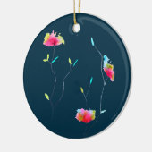Einfache moderne abstrakte japanische Blume in ros Keramik Ornament (Links)