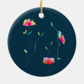 Einfache moderne abstrakte japanische Blume in ros Keramik Ornament (Hinten)