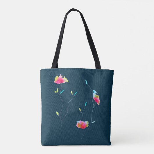 Einfache moderne abstrakte japanische Blume in ros Tasche (Rückseite)
