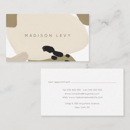 Einfache moderne Abstrakte Kunsthandwerkskarten Terminkarte (Vorne/Hinten)