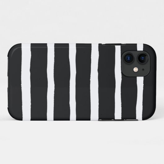Einfache, moderne, abstrakte schwarz-weiße Streife Case-Mate iPhone Hülle (Rückseite (Horizontal))