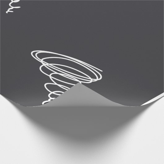 Einfache moderne Abstrakte Tornado-Muster Schwarz Geschenkpapier (Ecke)