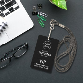 Einfache moderne Add-Logos Schwarz-Weiß-VIP-Pass Ausweis