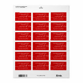 Einfache moderne Address Cherry Red Wedding Script Adressaufkleber (Vorne)