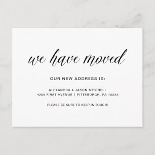 Einfache moderne Adressenänderung der Typografie-  Ankündigungspostkarte