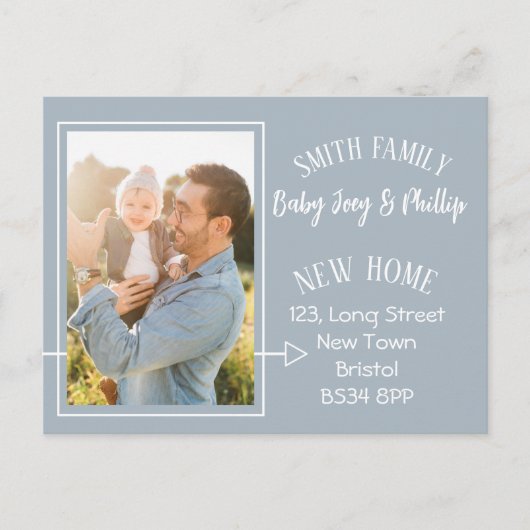 Einfache moderne Adressenänderung Foto Postkarte (Vorderseite)