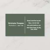 Einfache moderne Alpengrüne Minimalistische Monogr Visitenkarte (Rückseite)