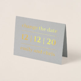 Einfache moderne Änderung des Datums Gold Kraft Folienkarte