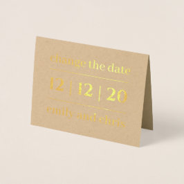 Einfache moderne Änderung des Datums Gold Kraft Folienkarte