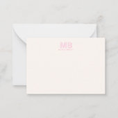 Einfache moderne Anfangsmonogramm Mitteilungskarte (Vorderseite)