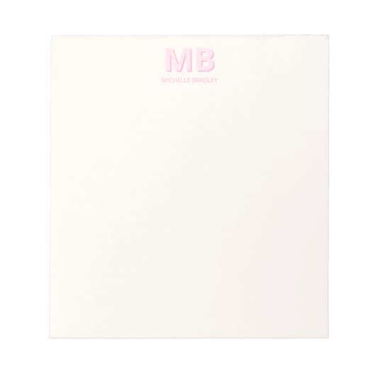 Einfache moderne Anfangsmonogramm Notizblock (Vorderseite)