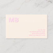 Einfache moderne Anfangsmonogramm Visitenkarte (Rückseite)