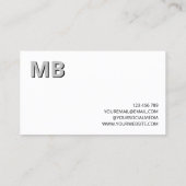 Einfache moderne Anfangsmonogramm Visitenkarte (Rückseite)