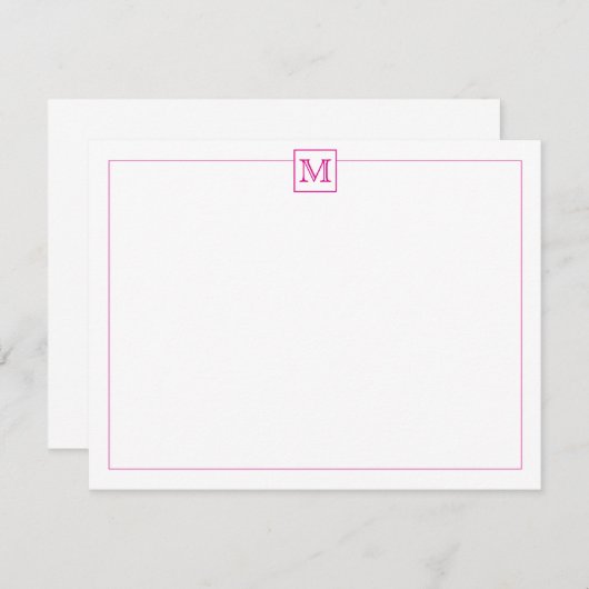 Einfache moderne Anfangszeitschrift Magenta Mitteilungskarte (Vorne/Hinten)