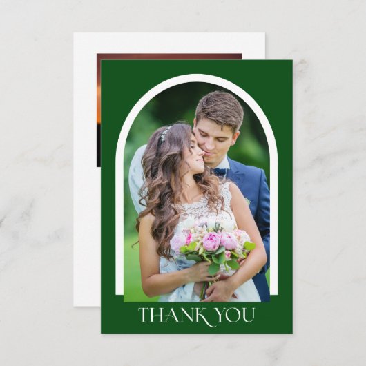 Einfache, moderne, angefertigte Foto Hochzeit Dank Dankeskarte (Vorne/Hinten)