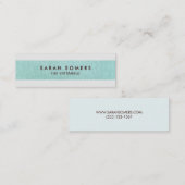 Einfache moderne Aqua-Linen-Kosmetologie Minimalis Mini Visitenkarte (Vorne/Hinten)