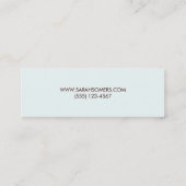 Einfache moderne Aqua-Linen-Kosmetologie Minimalis Mini Visitenkarte (Rückseite)