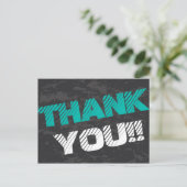 Einfache moderne Aquamarin Grau und Schwarz Vielen Postkarte (Stehend Vorderseite)