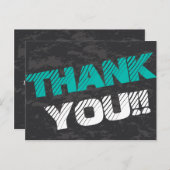 Einfache moderne Aquamarin Grau und Schwarz Vielen Postkarte (Vorne/Hinten)