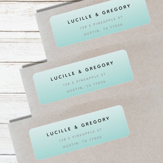 Einfache moderne, Aquamarine Rücksendeadresse am S