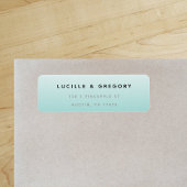 Einfache moderne, Aquamarine Rücksendeadresse am S