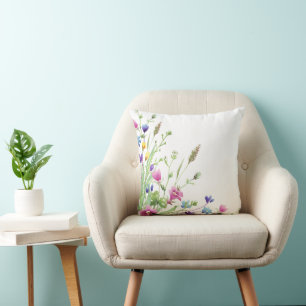 Einfache moderne Aquarellblume Kissen