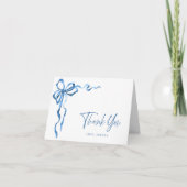 Einfache moderne Aquarellfarbe Blauer Handgezeichn Dankeskarte (Vorderseite)