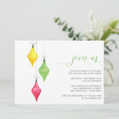 Einfache moderne Aquarelltöne Weihnachten Party Einladung (Stehend Vorderseite)