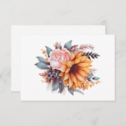 Einfache, moderne Aquarellwohnung Mitteilungskarte (Vorne/Hinten)