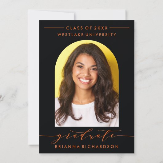 EINFACHE MODERNE ARCH-SCRIPT-ABSCHLUSS-EINLADUNG EINLADUNG (Vorderseite)