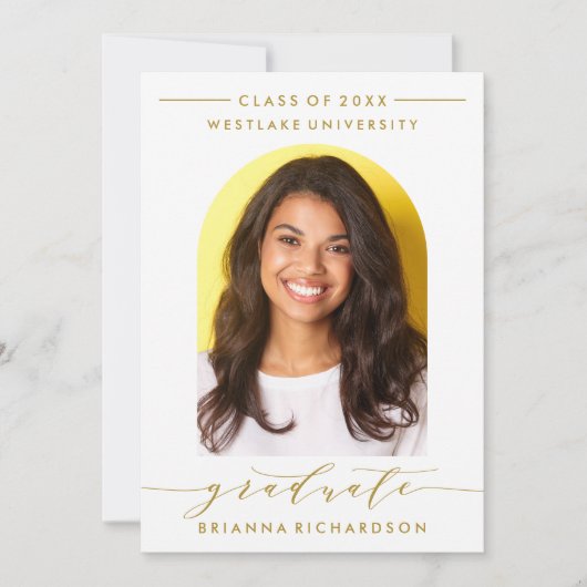 EINFACHE MODERNE ARCH-SCRIPT-ABSCHLUSS-EINLADUNG EINLADUNG (Vorderseite)