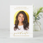 EINFACHE MODERNE ARCH-SCRIPT-ABSCHLUSS-EINLADUNG EINLADUNG (Stehend Vorderseite)