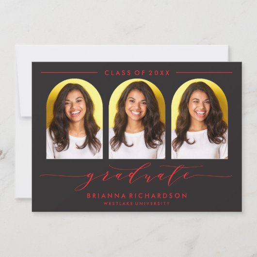 EINFACHE MODERNE ARCH-SCRIPT-ABSCHLUSS-EINLADUNG EINLADUNG (Vorderseite)