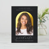 EINFACHE MODERNE ARCH-SCRIPT-ABSCHLUSS-EINLADUNG EINLADUNG (Stehend Vorderseite)