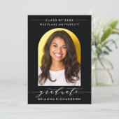 EINFACHE MODERNE ARCH-SCRIPT-ABSCHLUSS-EINLADUNG EINLADUNG (Stehend Vorderseite)