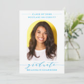 EINFACHE MODERNE ARCH-SCRIPT-ABSCHLUSS-EINLADUNG EINLADUNG (Stehend Vorderseite)