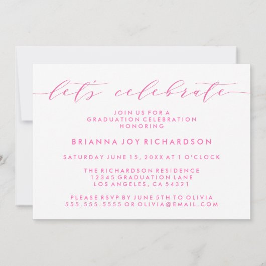 EINFACHE MODERNE ARCH-SCRIPT-ABSCHLUSS-EINLADUNG EINLADUNG (Rückseite)