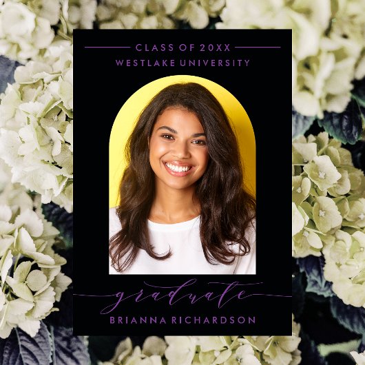 EINFACHE MODERNE ARCH-SCRIPT-ABSCHLUSS-EINLADUNG EINLADUNG