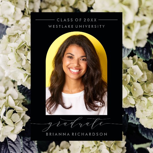 EINFACHE MODERNE ARCH-SCRIPT-ABSCHLUSS-EINLADUNG EINLADUNG