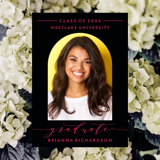 EINFACHE MODERNE ARCH-SCRIPT-ABSCHLUSS-EINLADUNG EINLADUNG