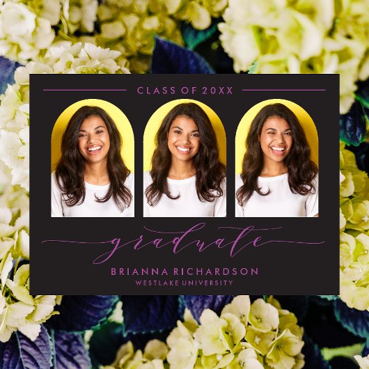 EINFACHE MODERNE ARCH-SCRIPT-ABSCHLUSS-EINLADUNG EINLADUNG