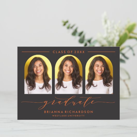 EINFACHE MODERNE ARCH-SCRIPT-ABSCHLUSS-EINLADUNG EINLADUNG (Stehend Vorderseite)