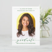 EINFACHE MODERNE ARCH-SCRIPT-ABSCHLUSS-EINLADUNG EINLADUNG (Stehend Vorderseite)