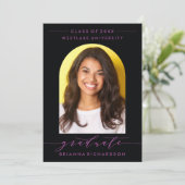 EINFACHE MODERNE ARCH-SCRIPT-ABSCHLUSS-EINLADUNG EINLADUNG (Stehend Vorderseite)