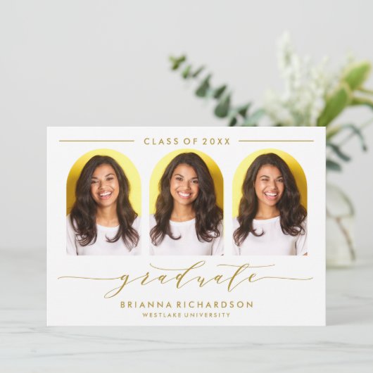 EINFACHE MODERNE ARCH-SCRIPT-ABSCHLUSS-EINLADUNG EINLADUNG (Stehend Vorderseite)