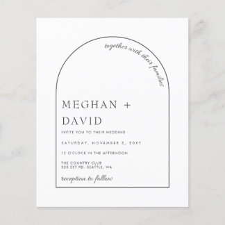 Einfache moderne Arch Wedding Einladung