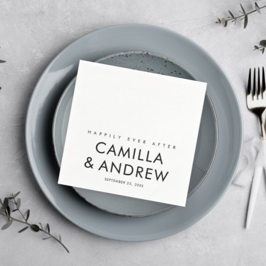 Einfache moderne Art Schwarz-Weiß-Hochzeit Serviette